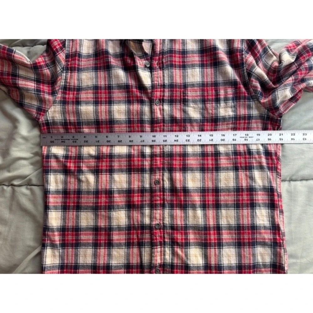 J Crew Shirt Mens MED‎ Red Check Plaid Flannel Casual Button Up Slim Fit Casual